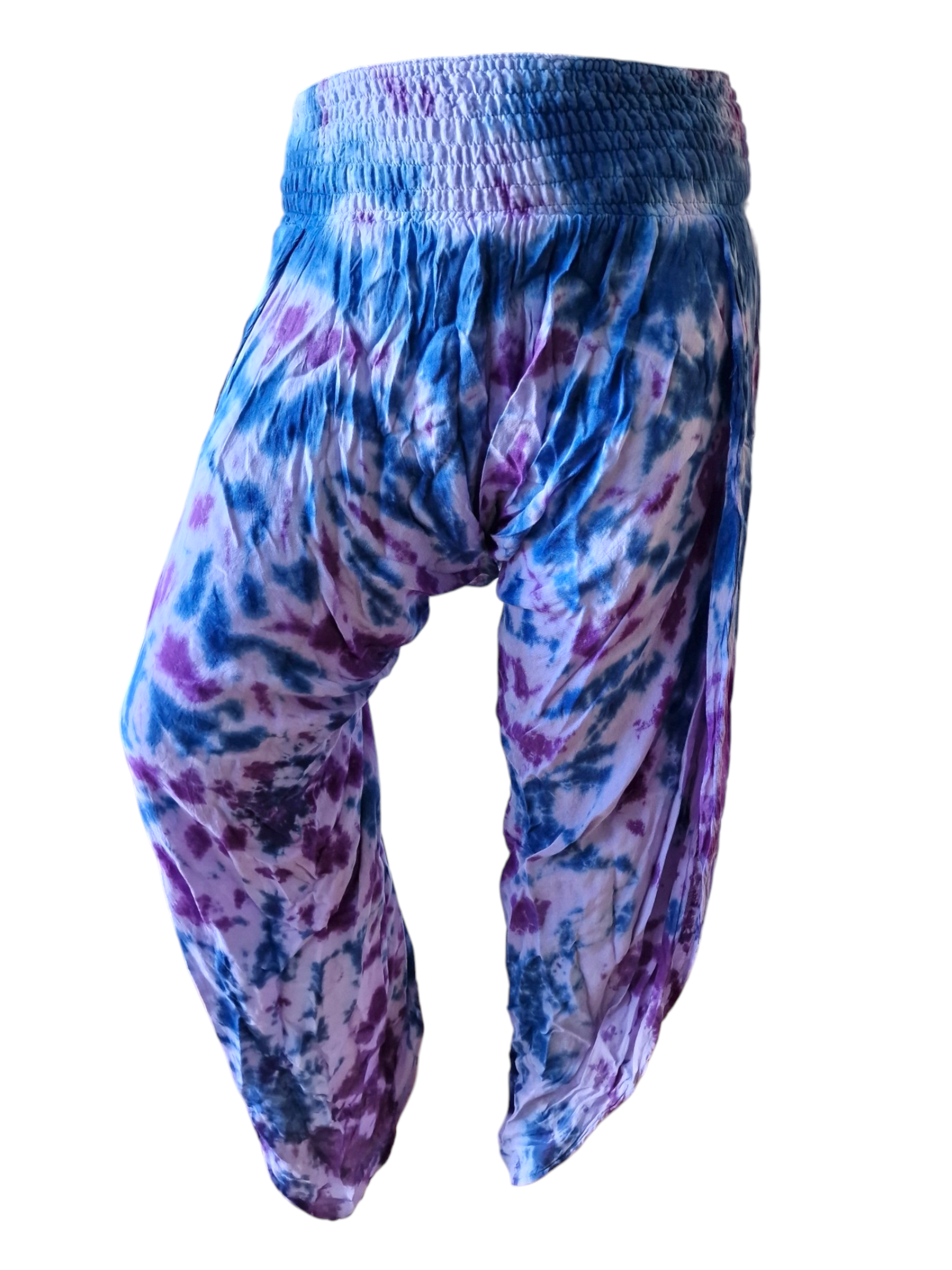 Haremsbyxor med slits Batik Multifärgad Blå