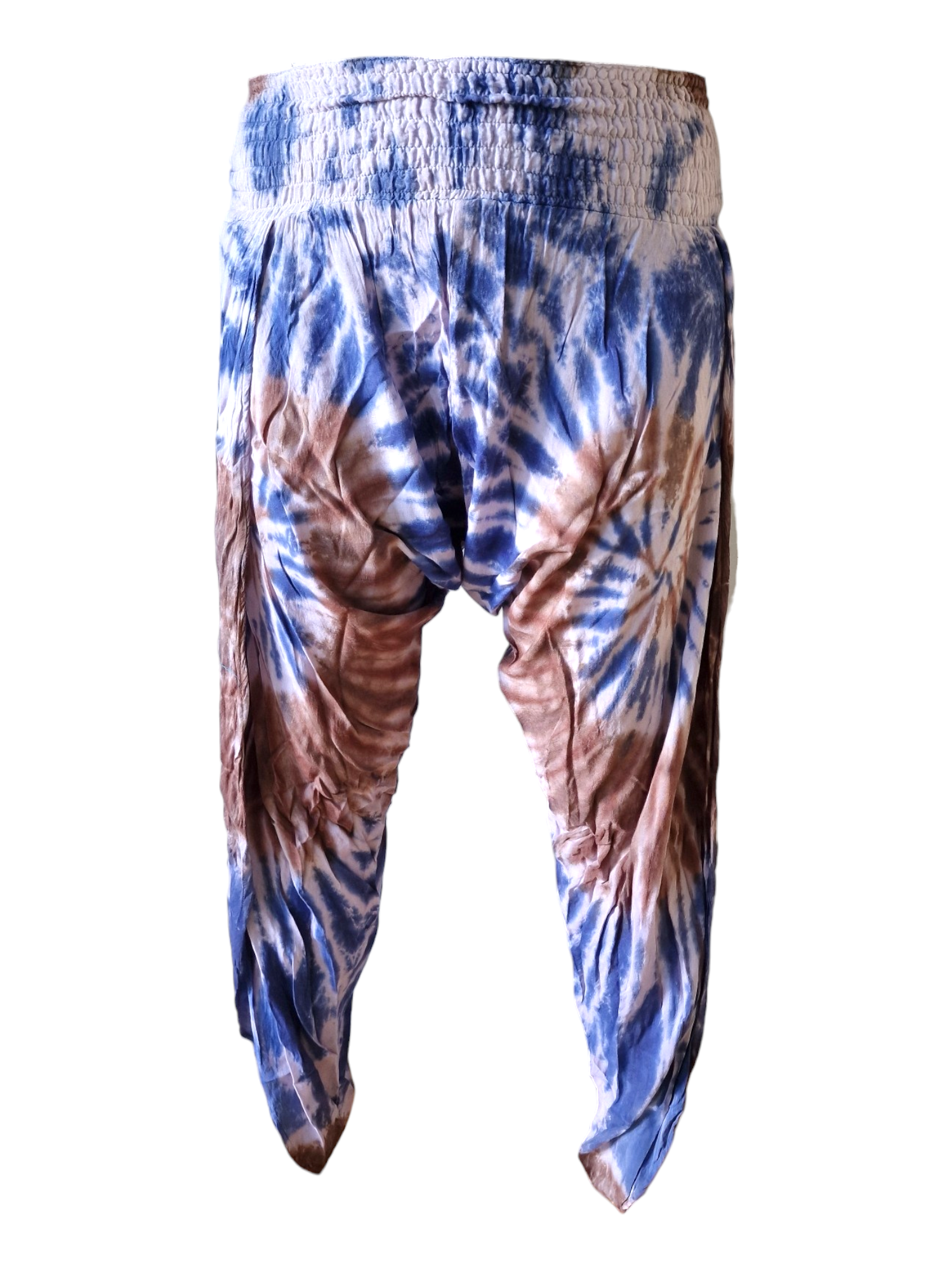 Haremsbyxor med slits Batik Multifärgad Brun framifrån