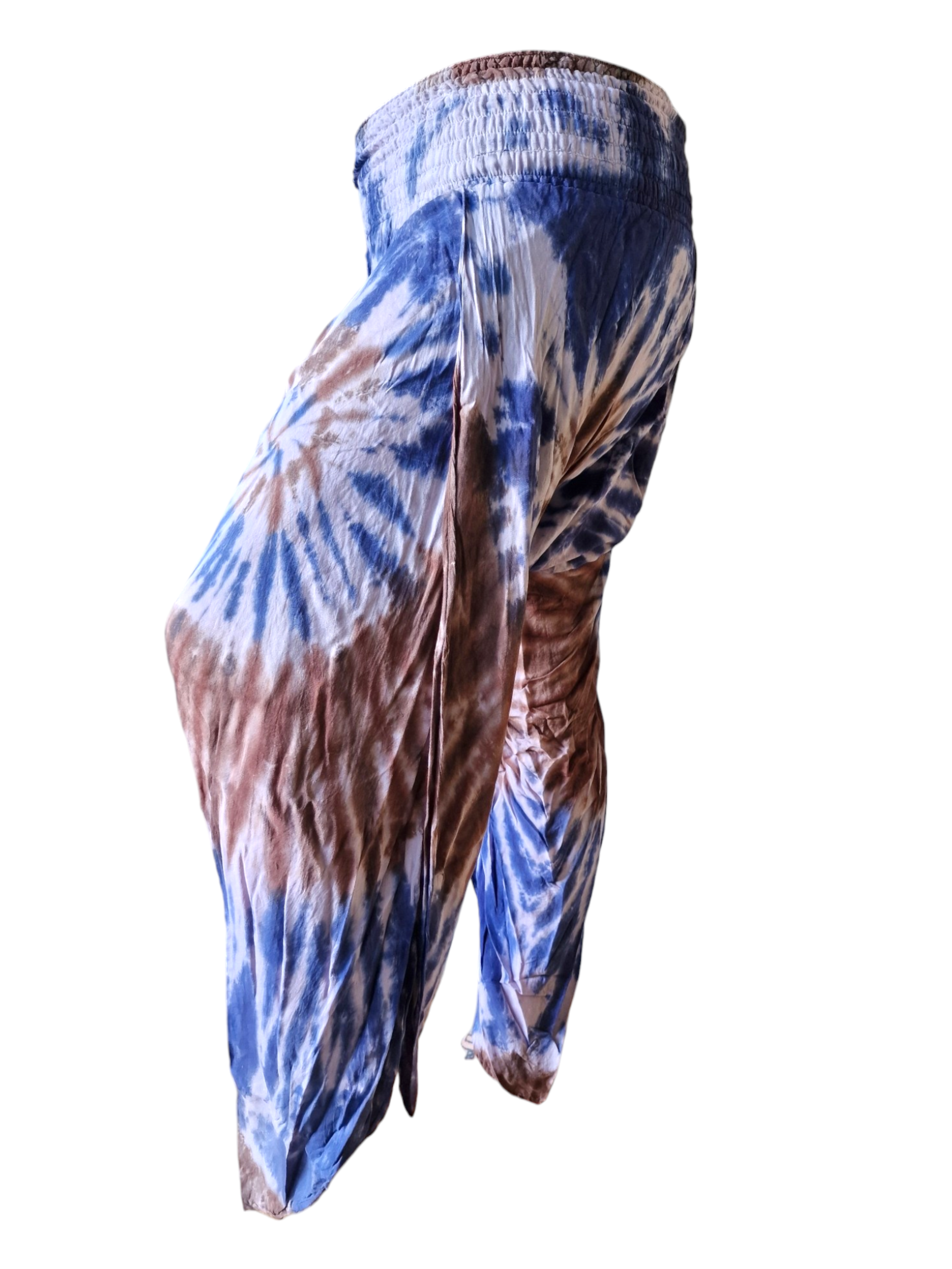 Haremsbyxor med slits Batik Multifärgad Brun sida