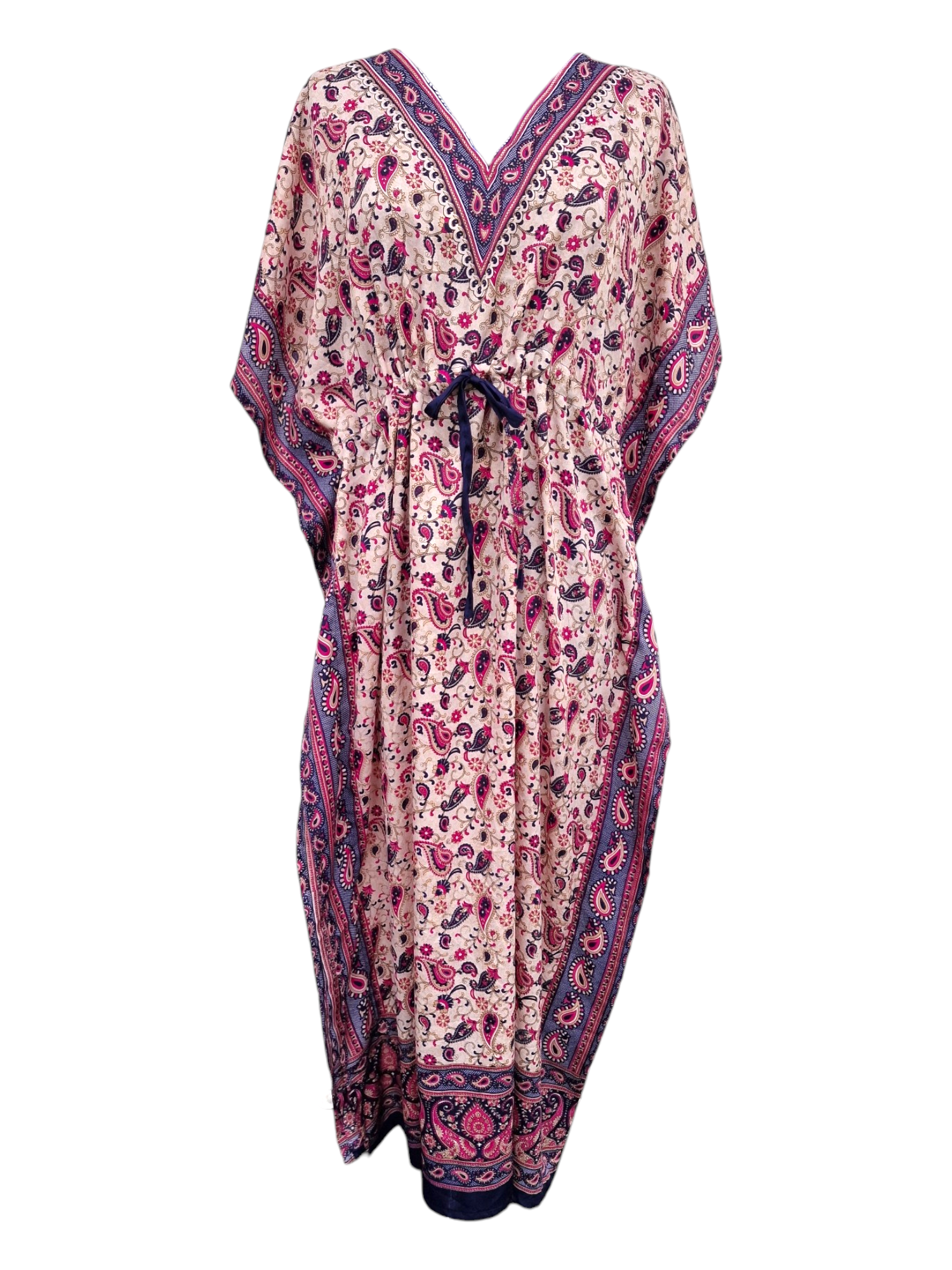 Lång Kaftan med justerbart snöre i midjan Lila