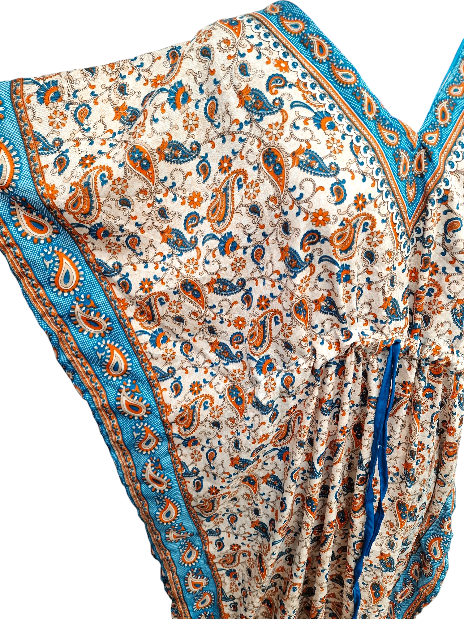 Lång Kaftan med justerbart snöre i midjan Turkos Sida