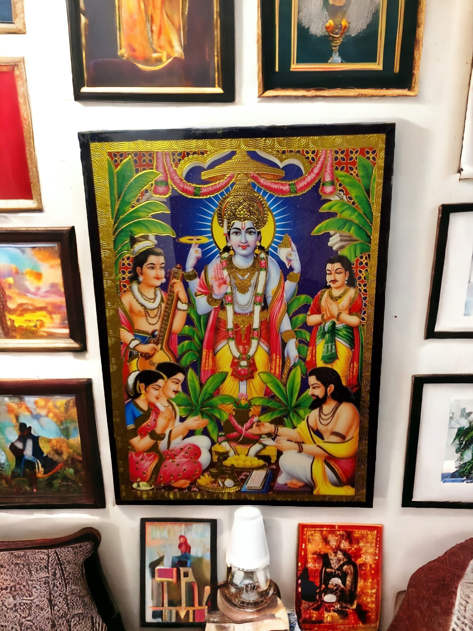 Liten tavla av Vishnu