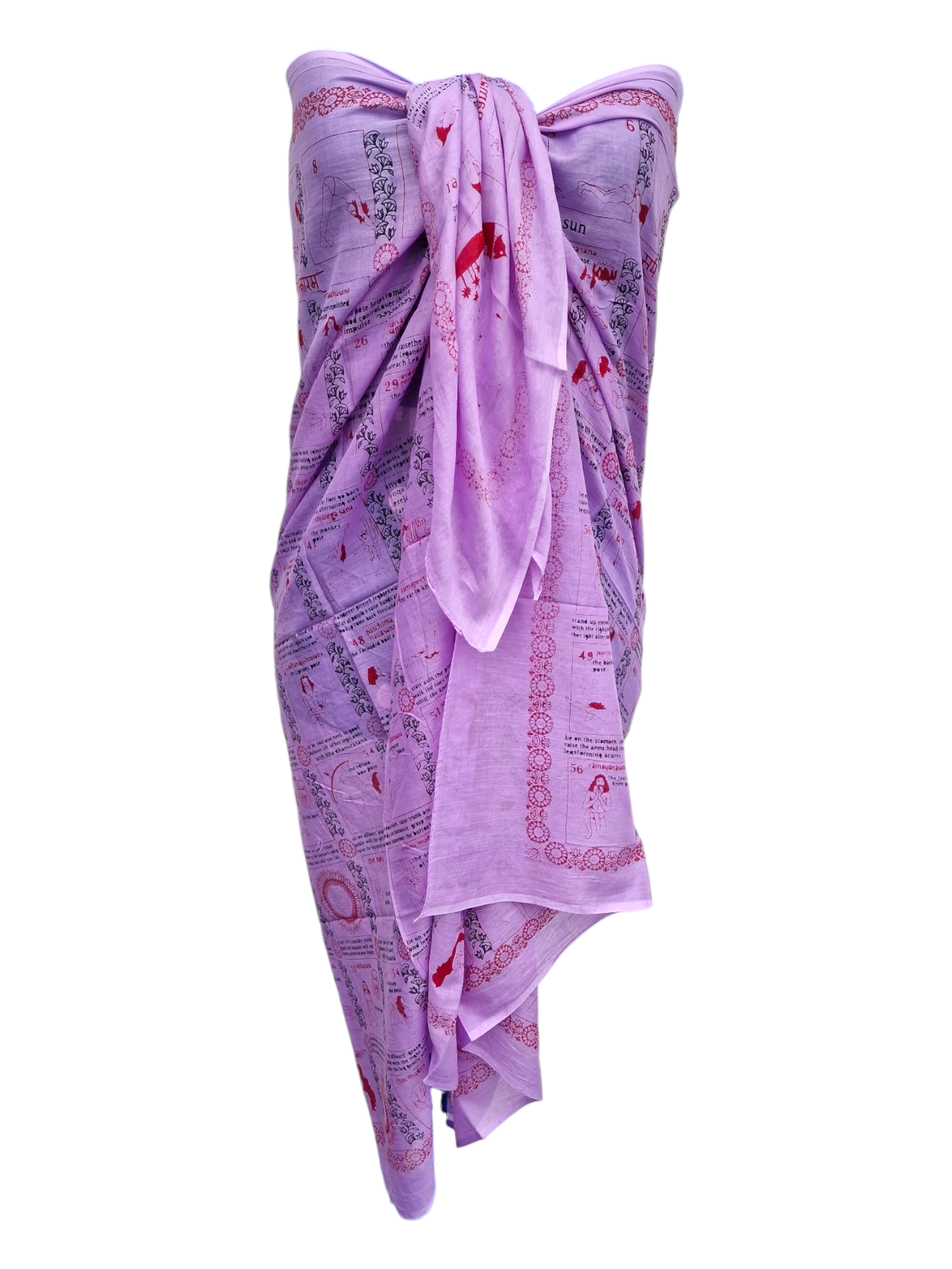 Sarong med yogatryck Lila