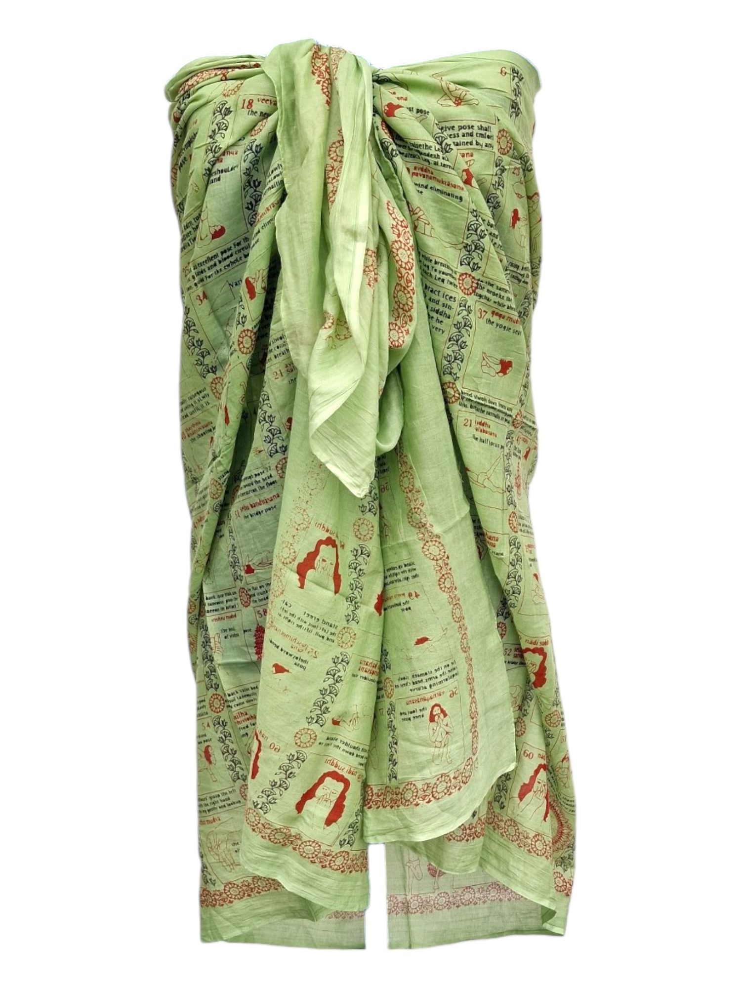 Sarong med yogatryck Mintgrön