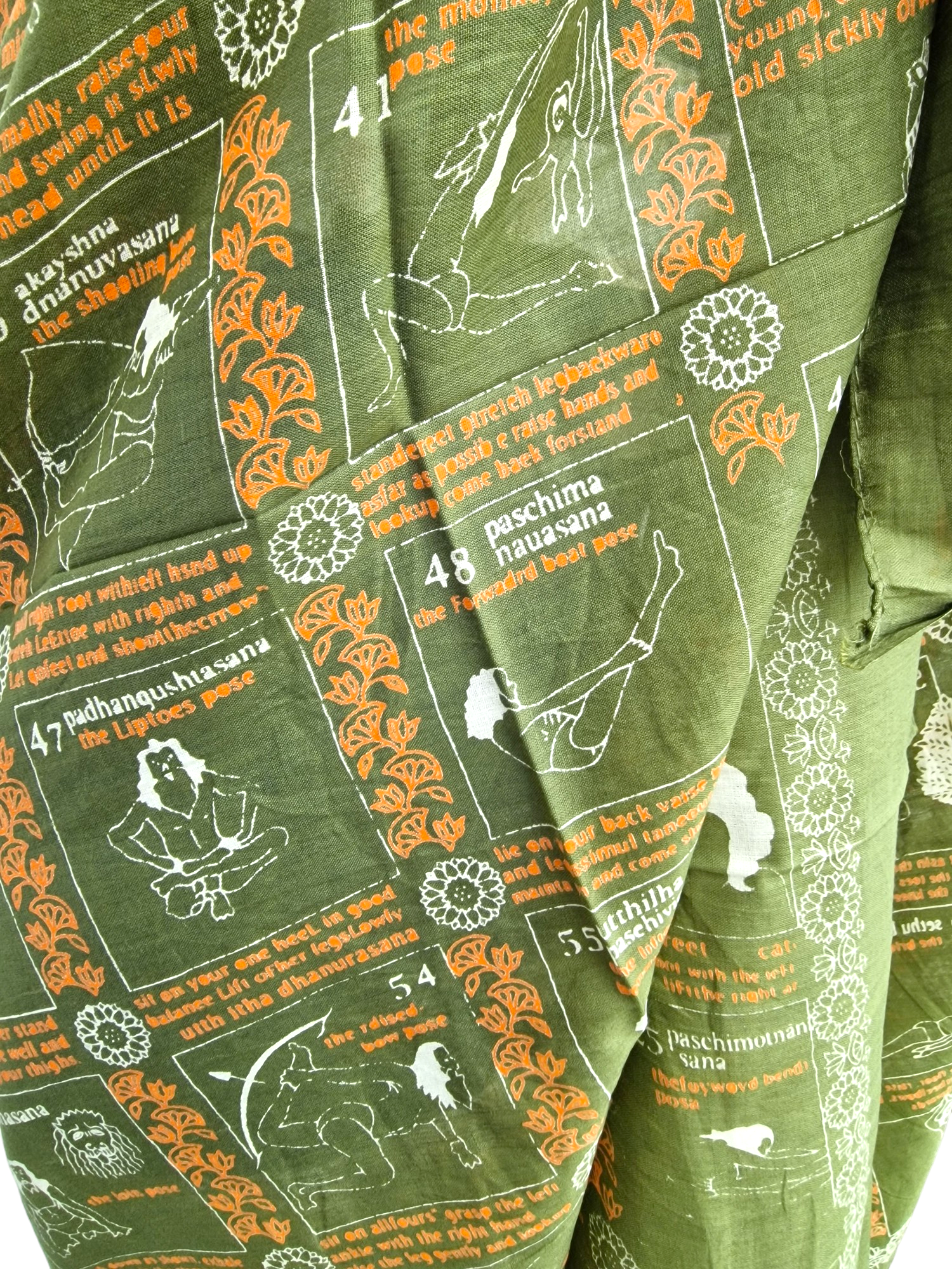 Sjal med yogatryck Grön