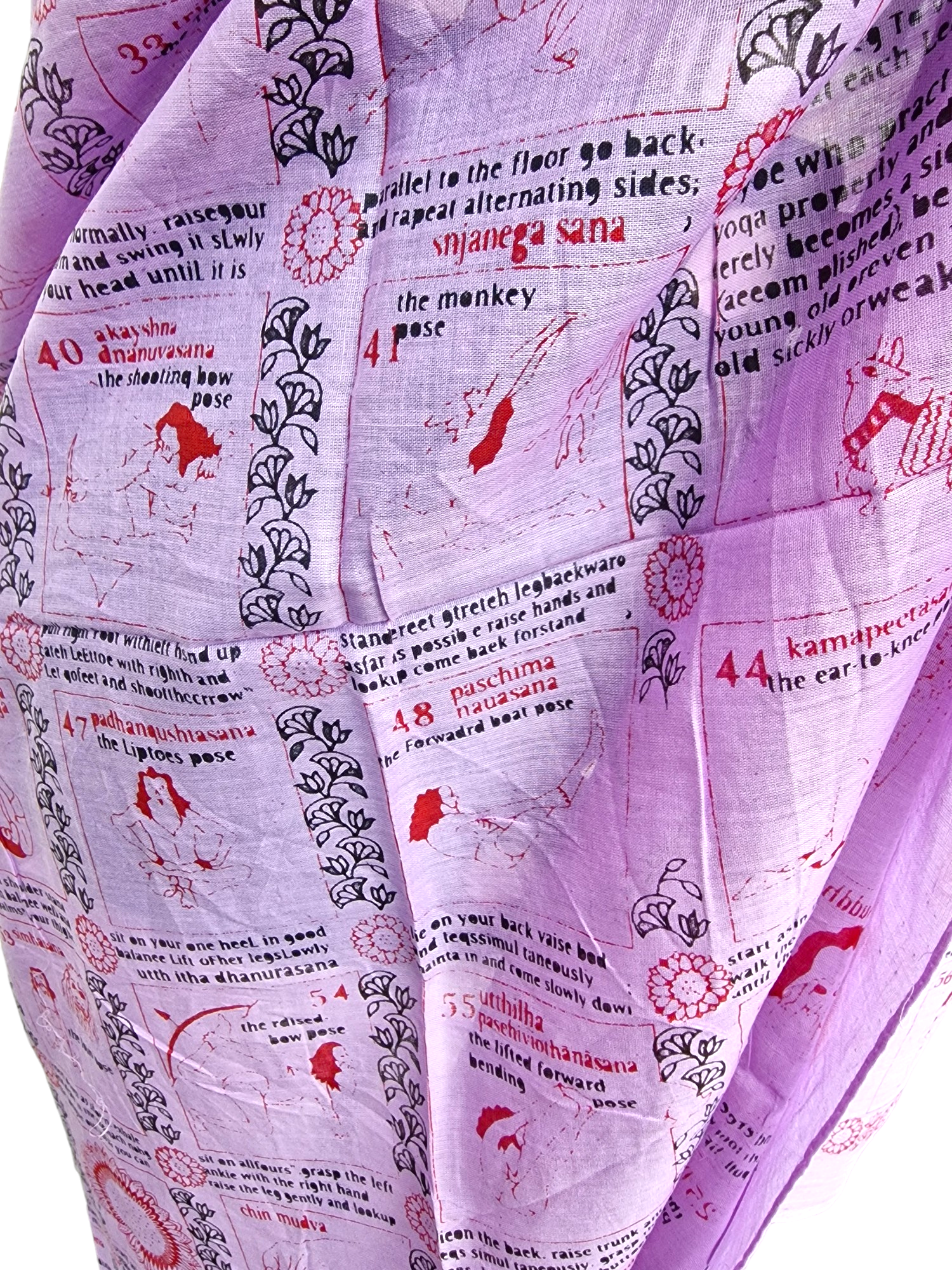 Sjal med yogatryck Lila