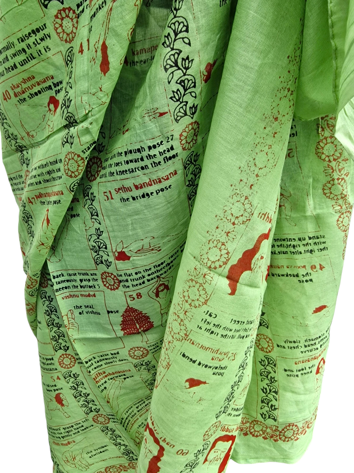 Sjal med yogatryck Mintgrön