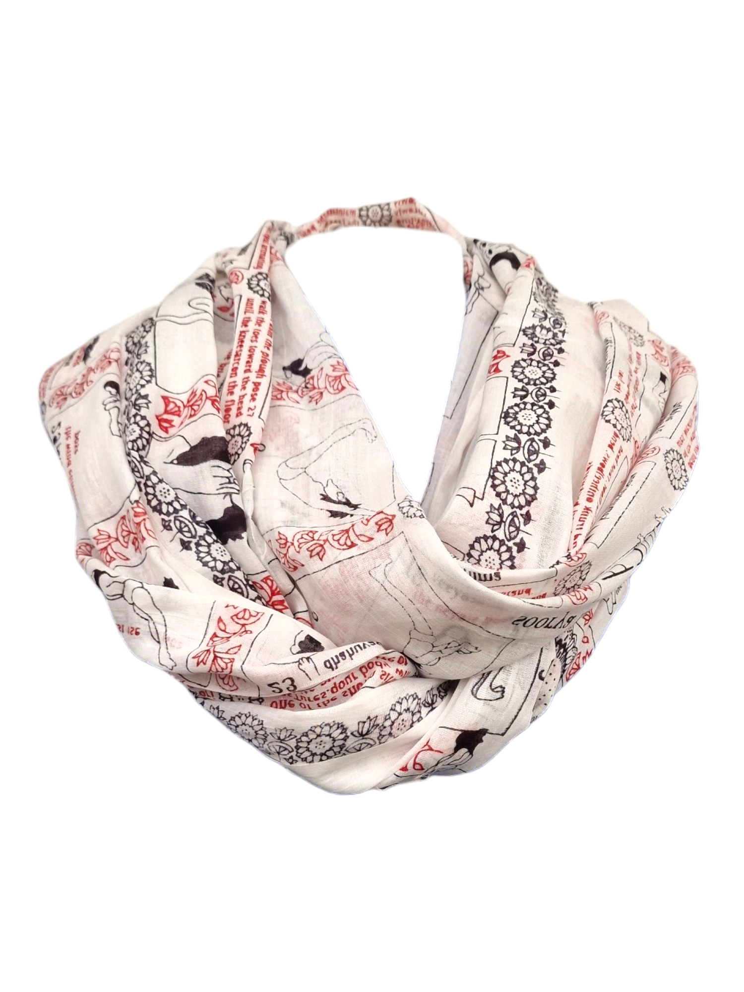 Sjal med yogatryck Vit