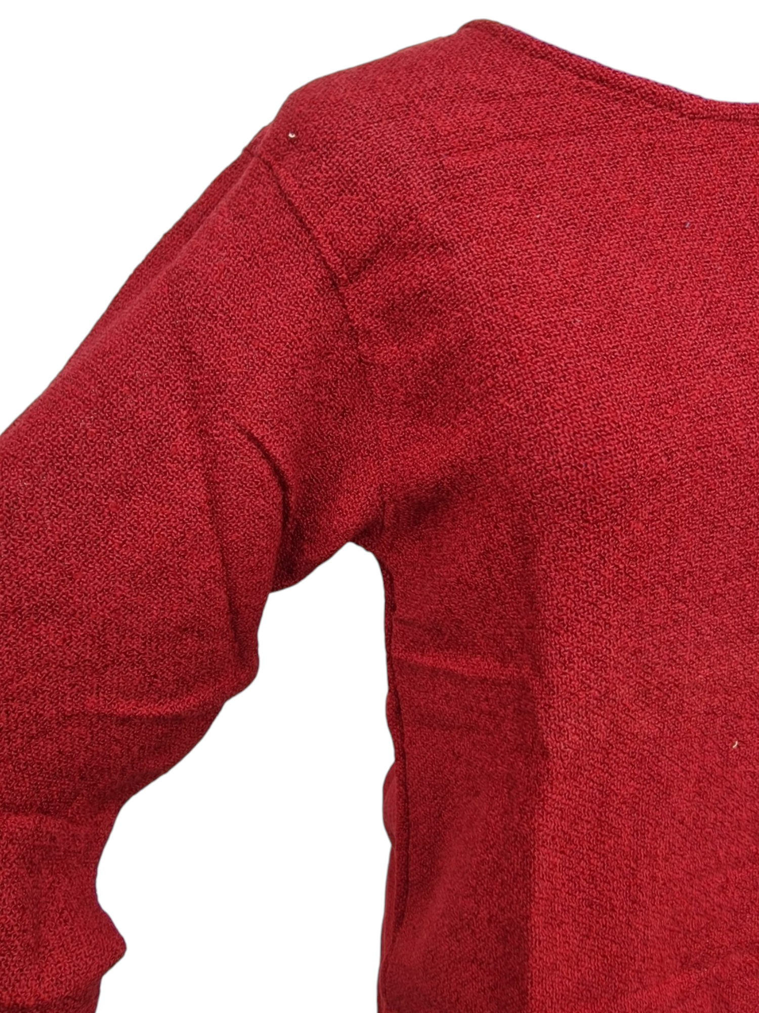 Stickad Unisextröja Vinröd Ärm