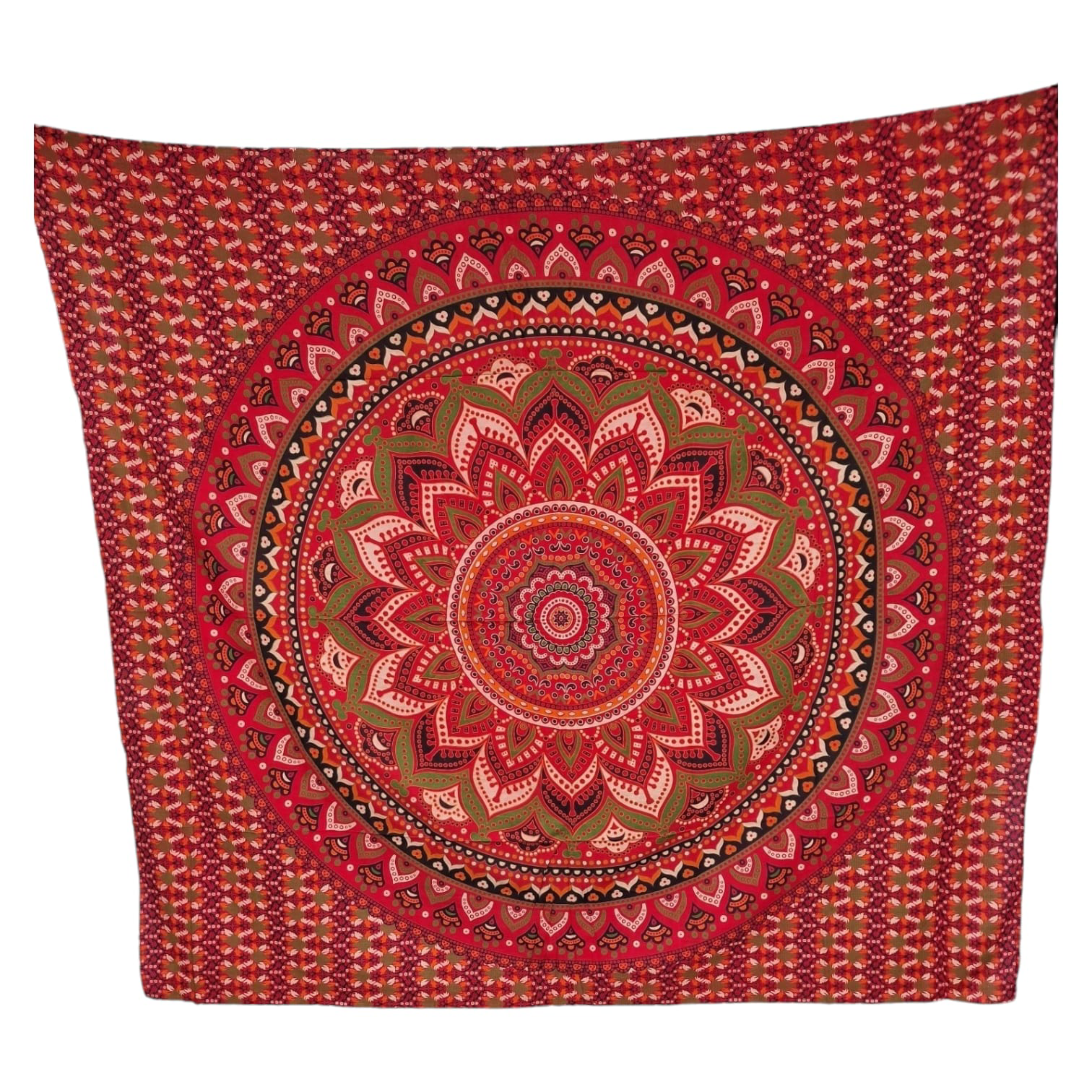 02. Flower Circle Mandala Mörk Vinröd