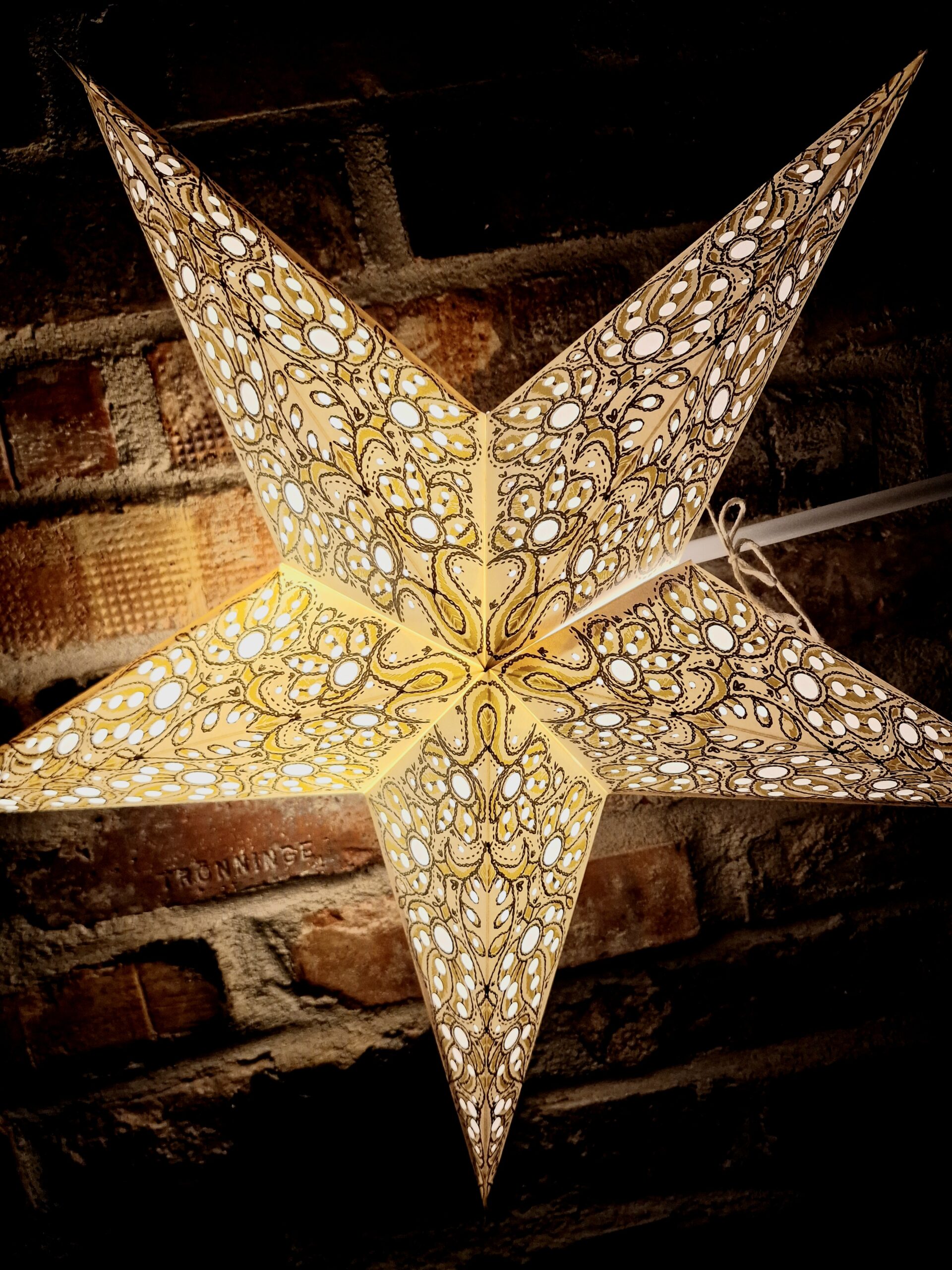 9. Adventsljusstjärna vit grå framifrån