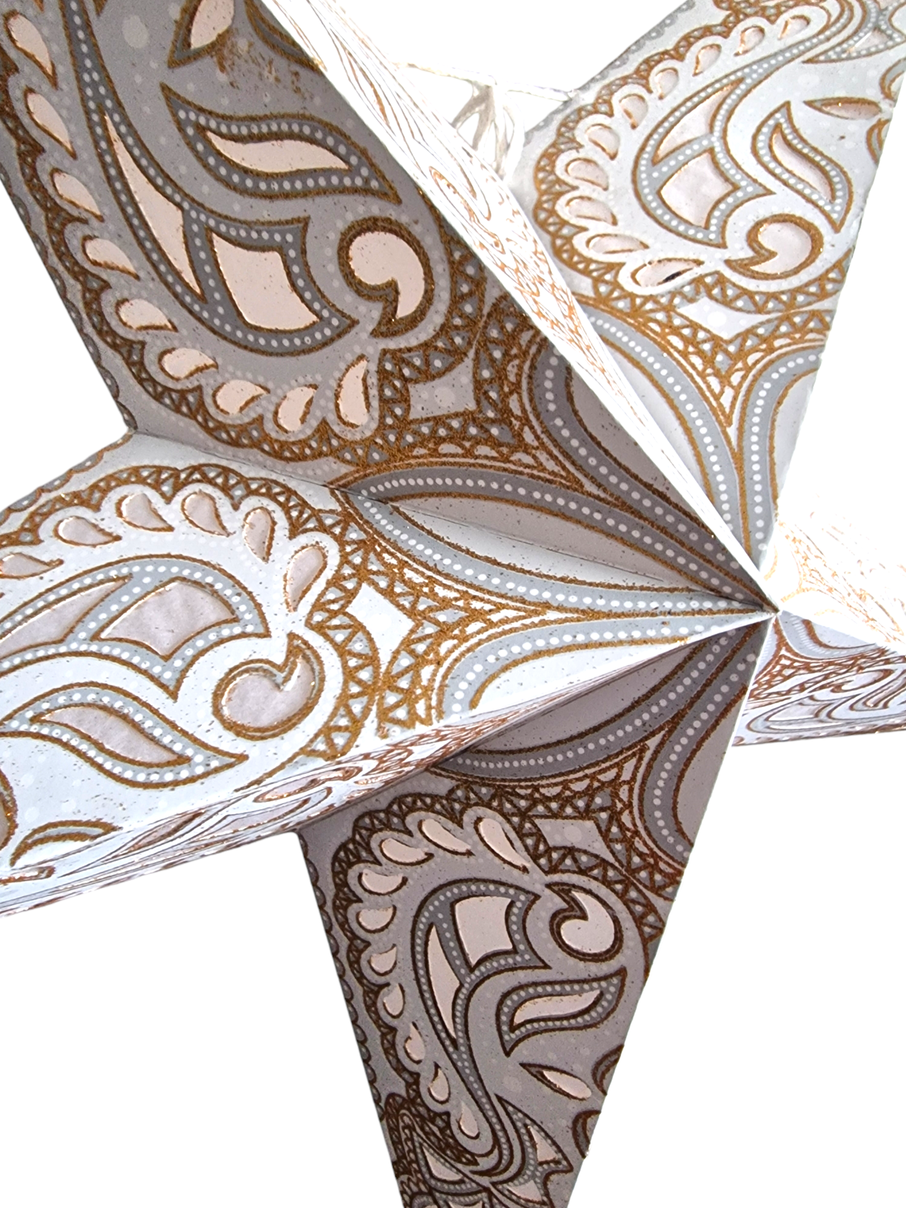 Adventsstjärna Allmoge Vit och guld vit bakgrund