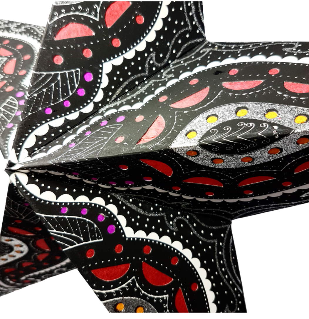 8. Svart julstjärna vit