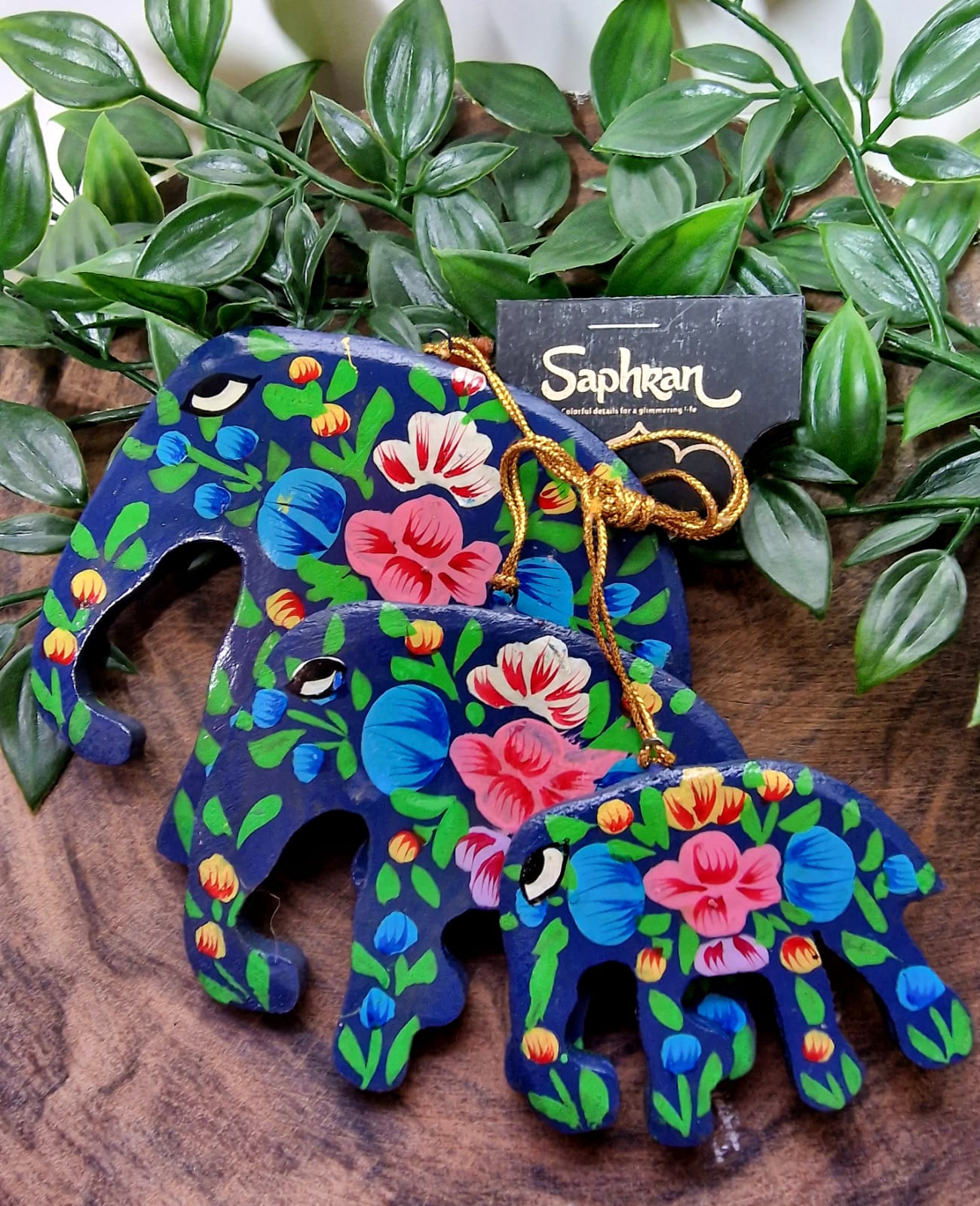 Juldekoration Elefant Mörkblå 3-pack