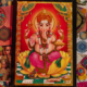Ganesha tavla med hinduisk gud med elefanthuvud och symbol för framgång och visdom