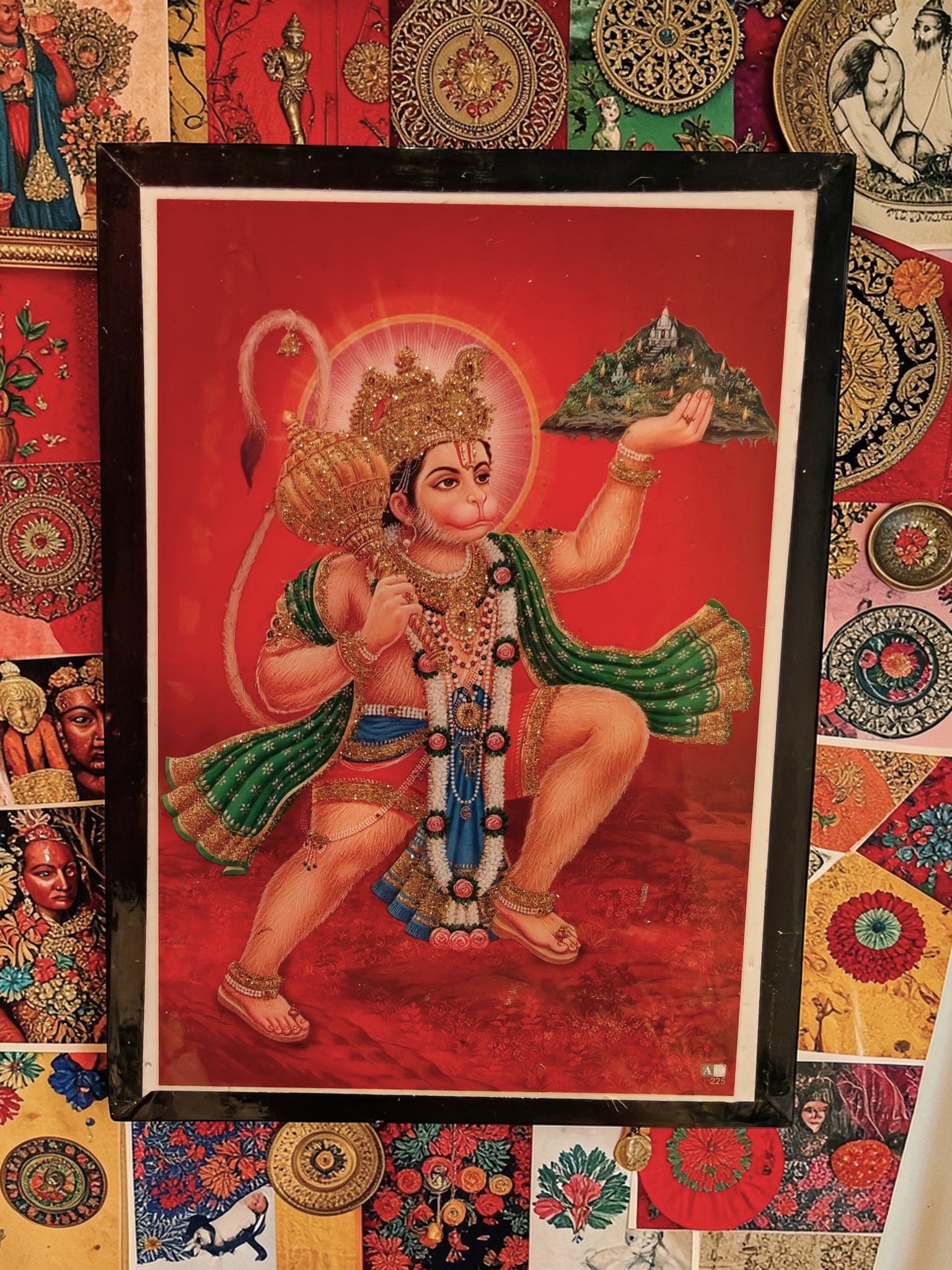 Hanuman tavla med hinduisk apgud och symbol för styrka, mod och lojalitet